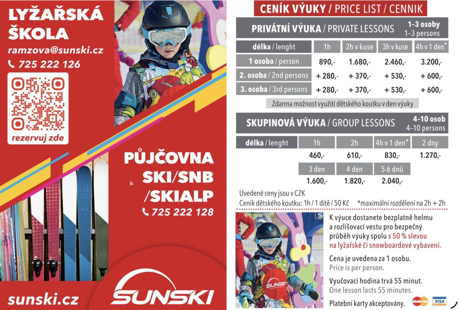 Rezervační kalendář pro SKI a SNB, RAMZOVÁ a BRANNÁ