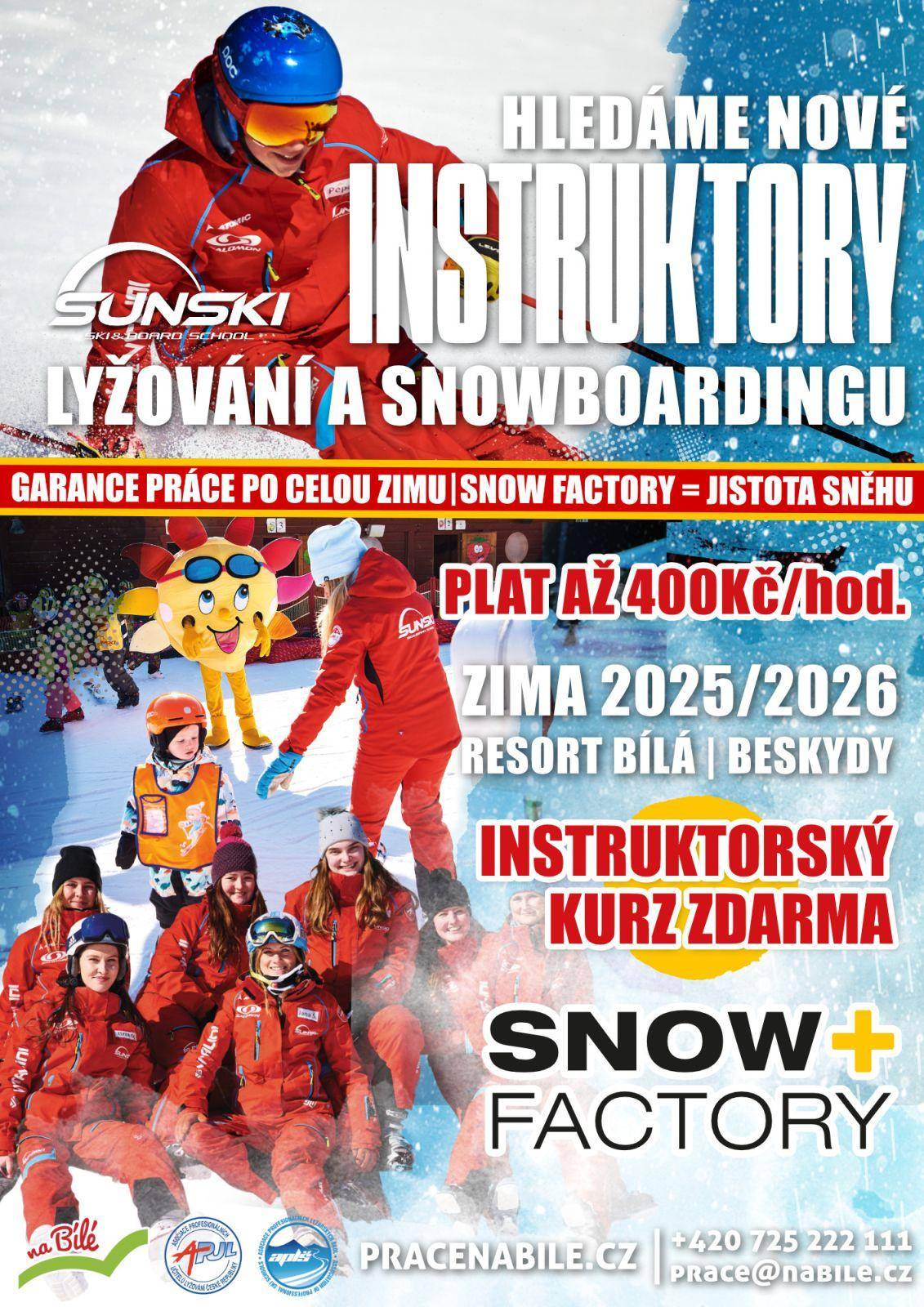 Bílá v Beskydech hledá instruktory pro sezonu 25-26
