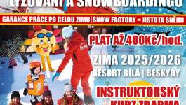 Bílá v Beskydech hledá instruktory pro sezonu 25-26